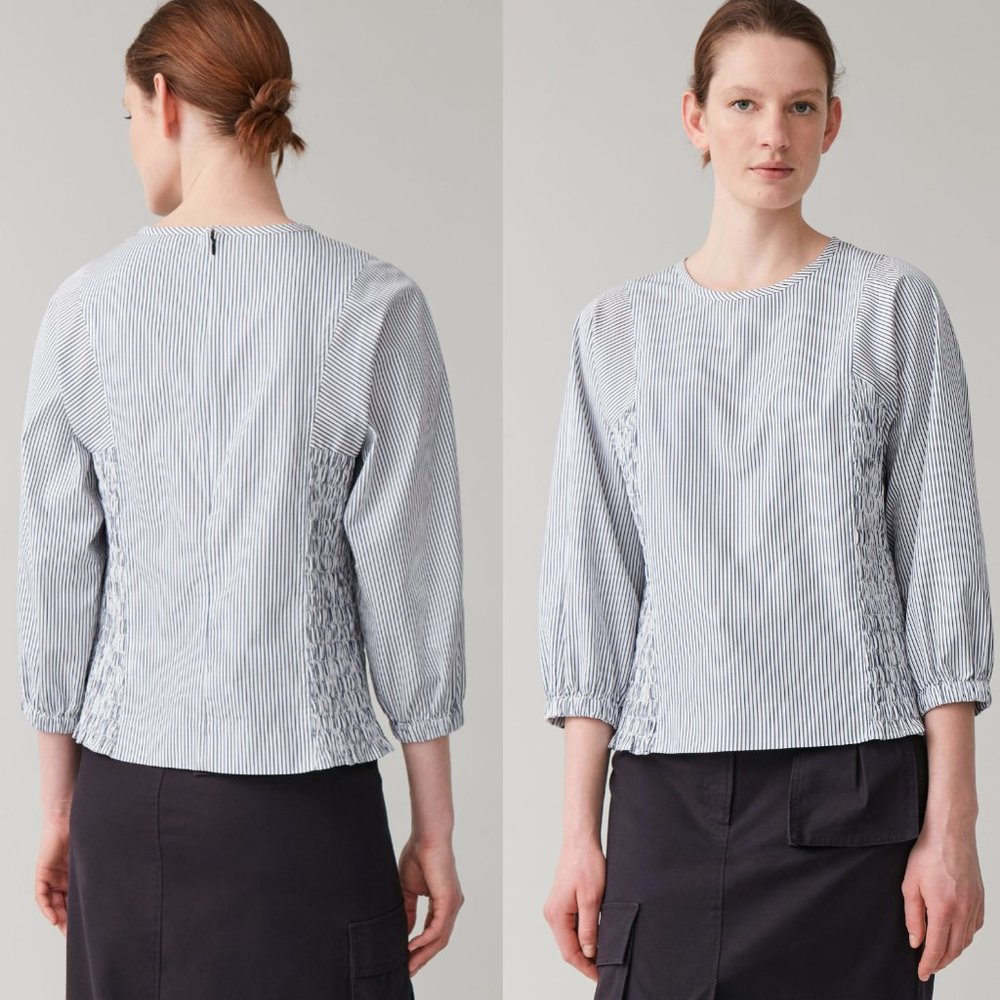 COS Striped Smocked Cotton Top